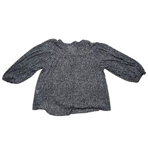 Reitmens XXL Black White Flowy Long Sleeve‎   Lightweight Blouse